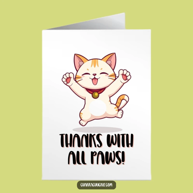 Free Printable Thank You Card: Funny Cat Warrior Gratitude Downloadable Gift