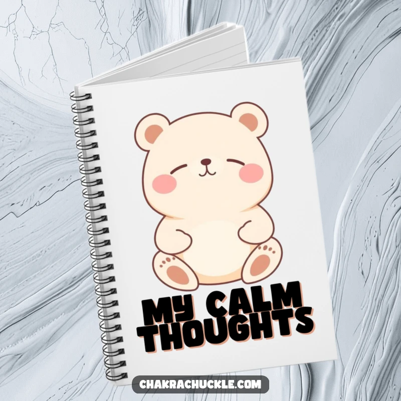Funny Bear Meditation Notebook: Round bear meditating peacefully, ideal for journaling and note-taking.