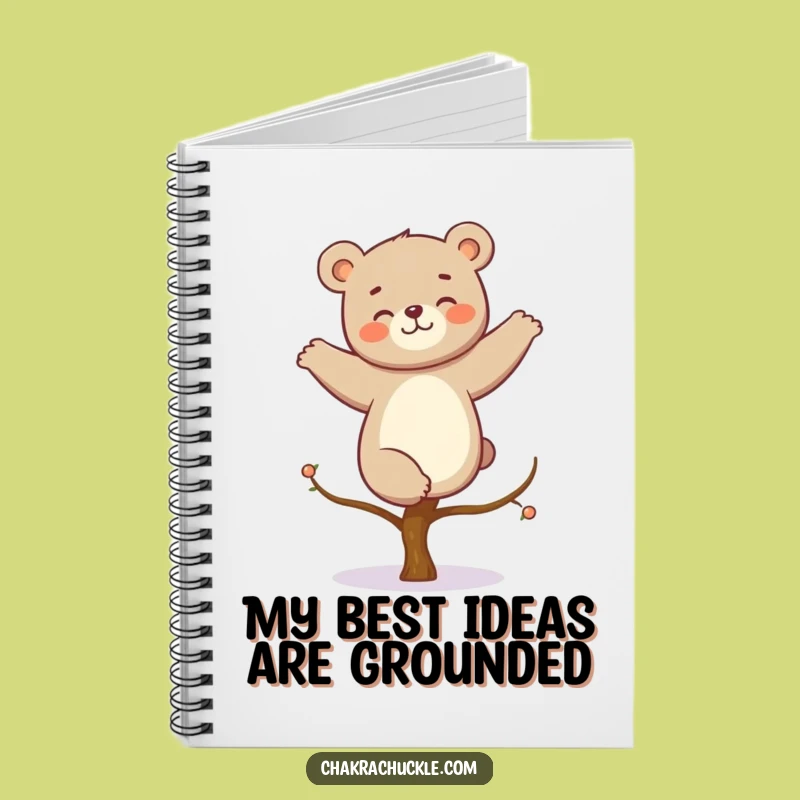 Funny Kawaii Bear Yoga Notebook: Giggling Bear Tree Pose Journal Gift