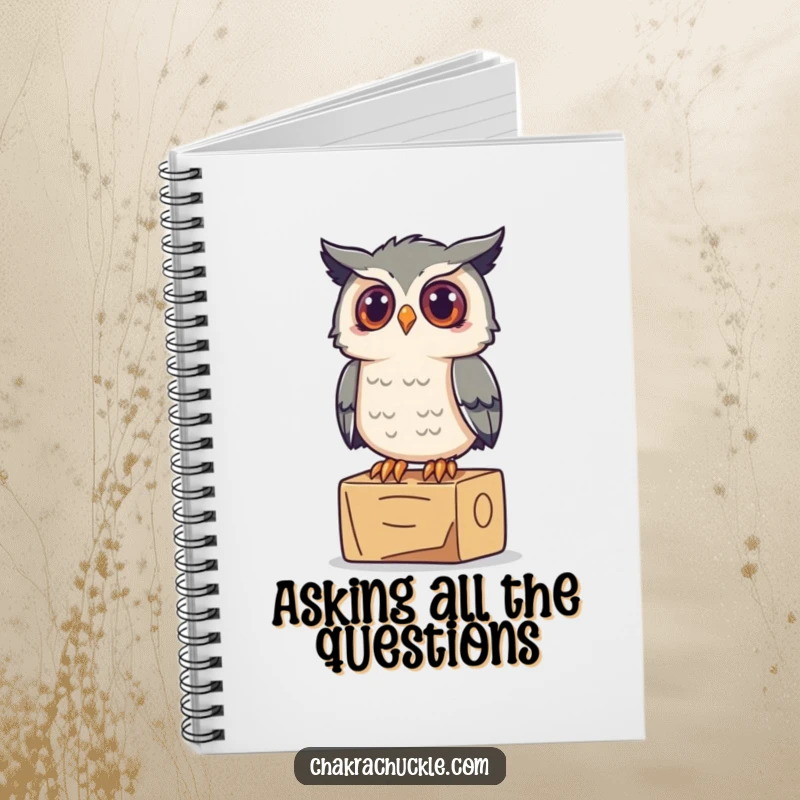 Funny Owl Yoga Notebook: A curious owl perches on a yoga block, looking up inquisitively, ready for your notes.