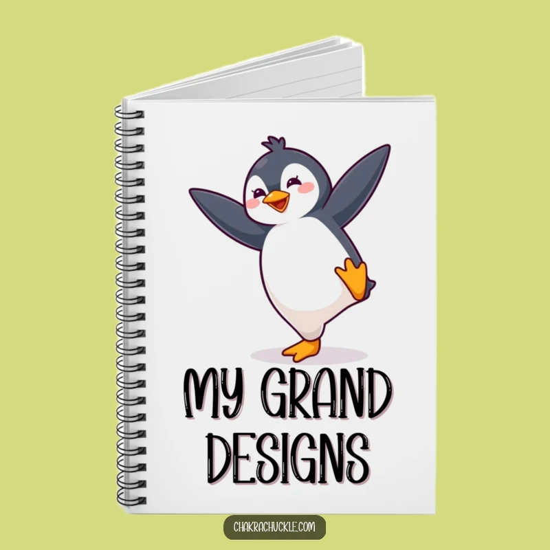 Funny Penguin Yoga Notebook: Bouncy Bird Journal, Energetic Gift