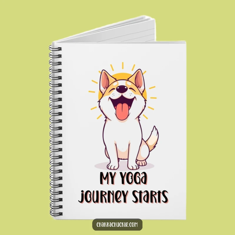 Funny Yoga Dog Notebook: Happy Pooch Panting After Sun Salutation, Journal Gift!