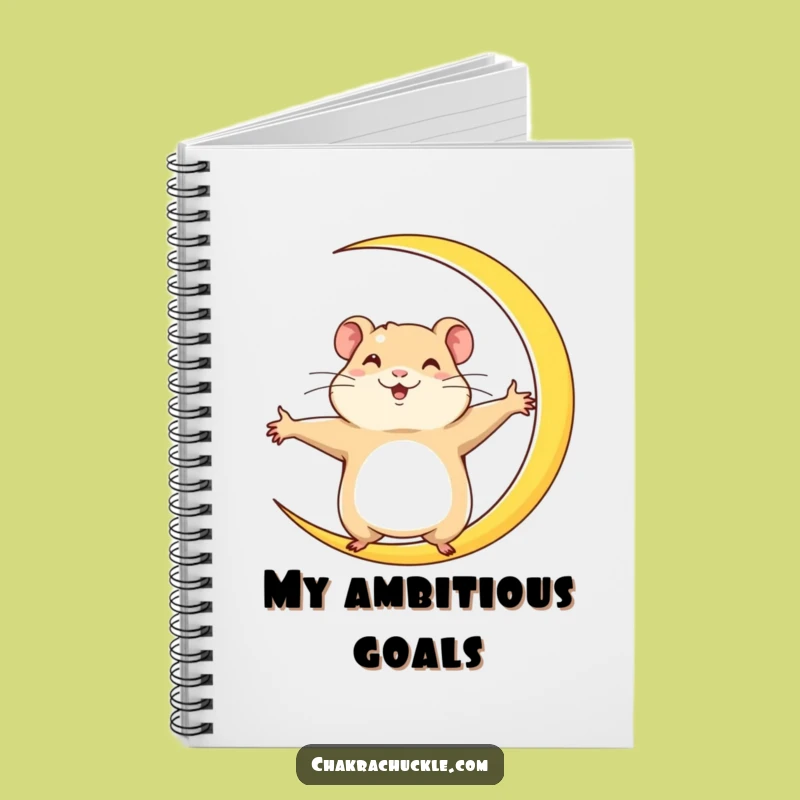 Funny Hamster Crescent Moon Notebook: Determined Yoga Journal