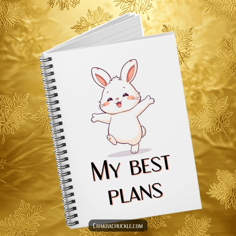 Funny Rabbit Balance Notebook: Fluffy rabbit character balancing on one paw, ideal for notes and doodles.