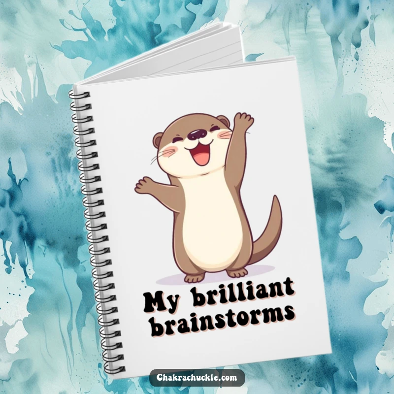Funny Otter Notebook: A cheerful otter hilariously attempts a handstand, tail wagging with pure, uninhibited joy and playful energy.