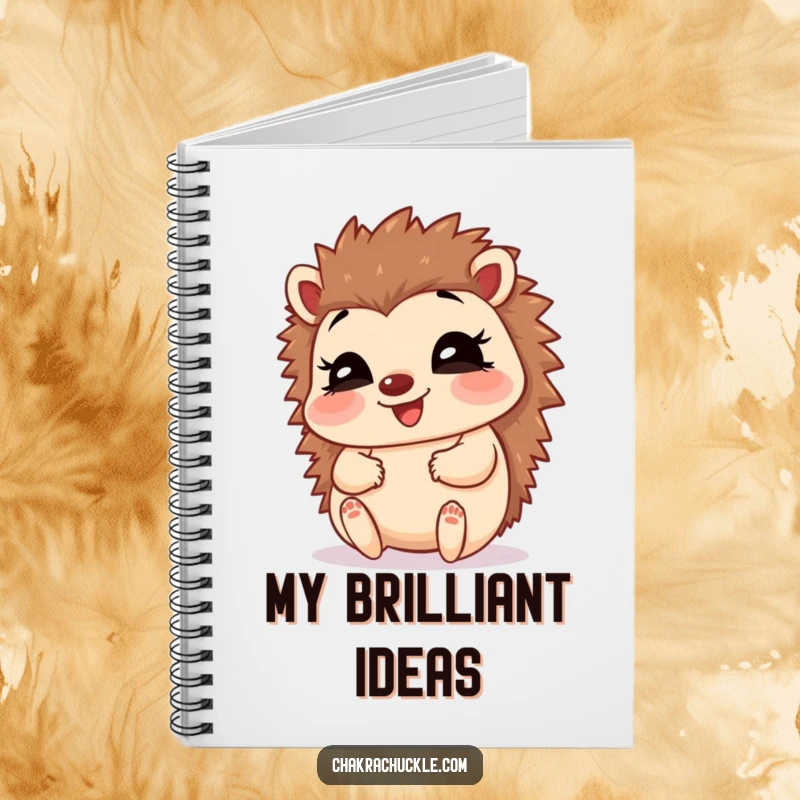 Funny Hedgehog Baby Pose Notebook: A giggling hedgehog in a happy baby pose, ready for humorous journaling.