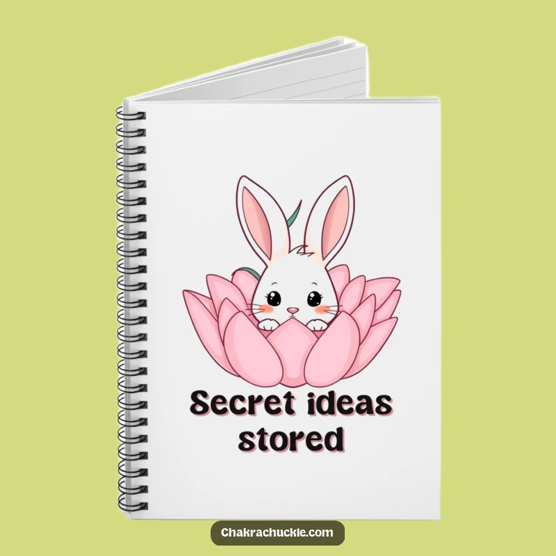 Funny Curious Rabbit Lotus Notebook - Cute Journal for Notes & Ideas