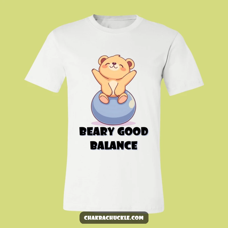 Funny Bear Yoga T-Shirt: Blissful Cub Balancing Tee, Gift