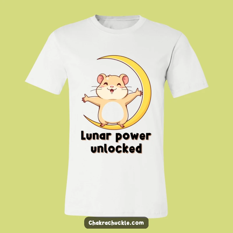 Funny Hamster Crescent Moon T-Shirt: Determined Yoga Tee for Hamster Fans