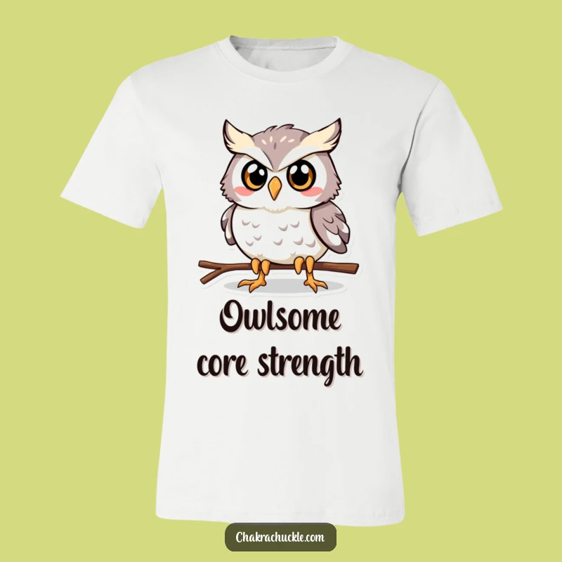 Funny Owl Plank T-Shirt: Determined Yoga Bird Tee for Fitness Fans