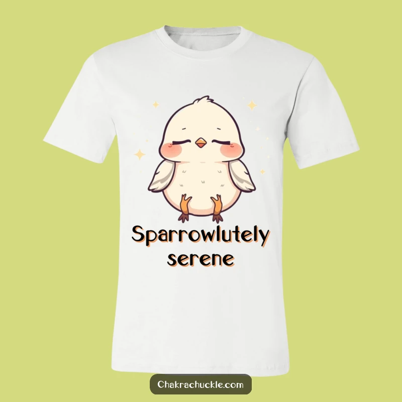 Funny Sparrow Zen T-Shirt: Meditating Bird Tee for Peaceful Vibes