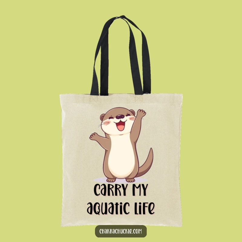 Funny Otter Handstand Tote Bag: Hilarious Animal Yoga Carry-All Gift