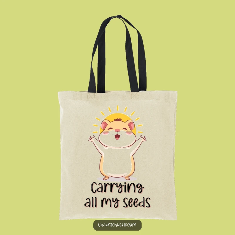 Funny Hamster Sun Salutation Tote Bag: Yoga Carry-All for Hamster Lovers