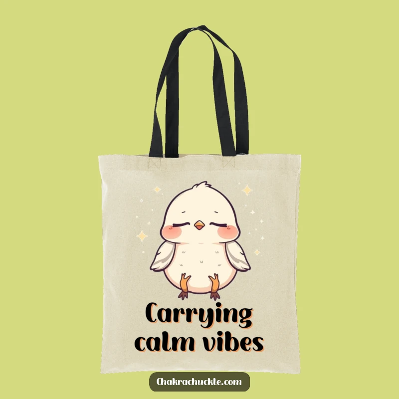 Funny Sparrow Zen Tote Bag: Meditating Bird Carryall for Humorous Shoppers