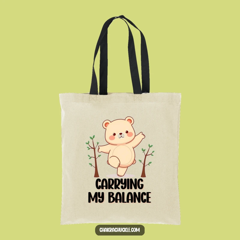 Funny Chubby Bear Yoga Tote Bag - Stylish and Hilarious Gift for Everyday Carry