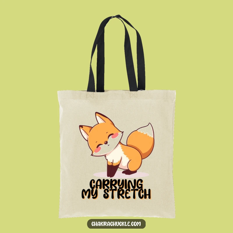 Funny Yoga Fox Tote Bag - Carry Your Fitness and Fun!