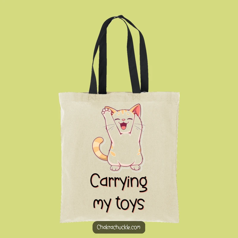 Funny Joyful Cat Stretch Tote Bag: Carry Your Essentials with Playful Style