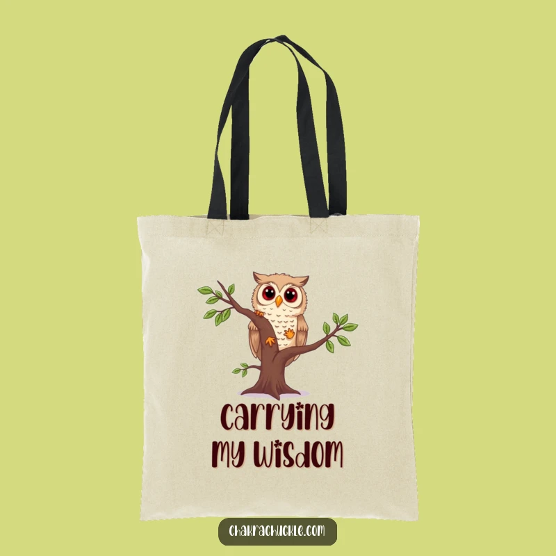 Funny Owl Yoga Tote Bag: Curious Owl Wobbling Tree Pose, Practical Gift!