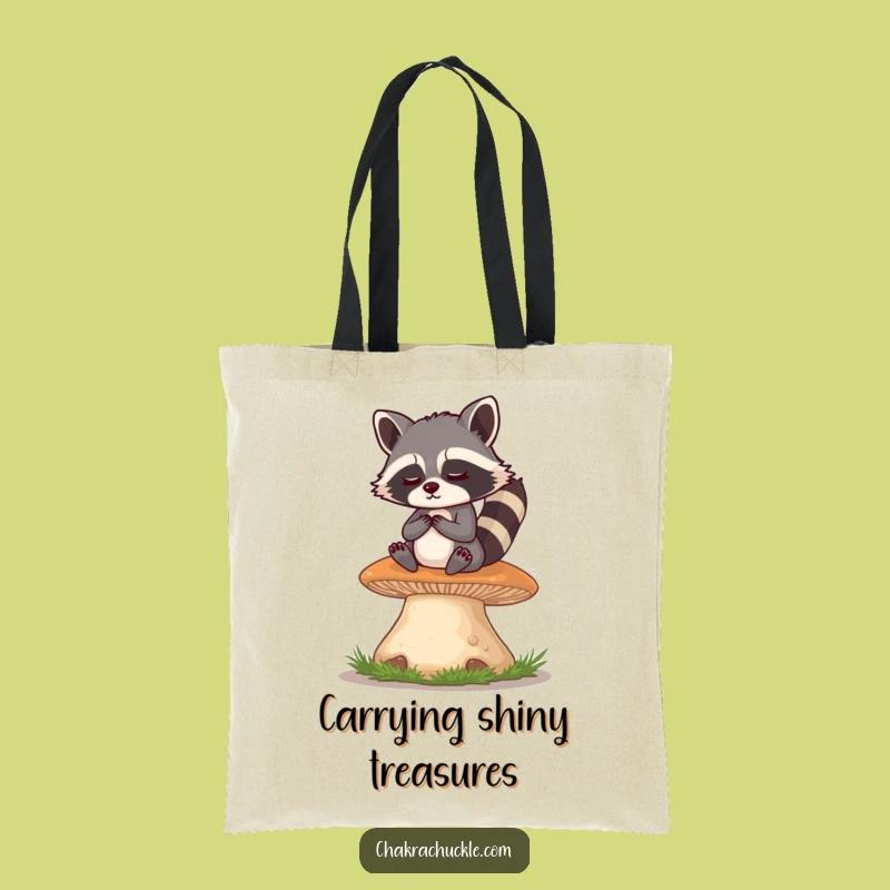 Funny Raccoon Meditation Tote Bag: Hilarious Woodland Zen Carry-All