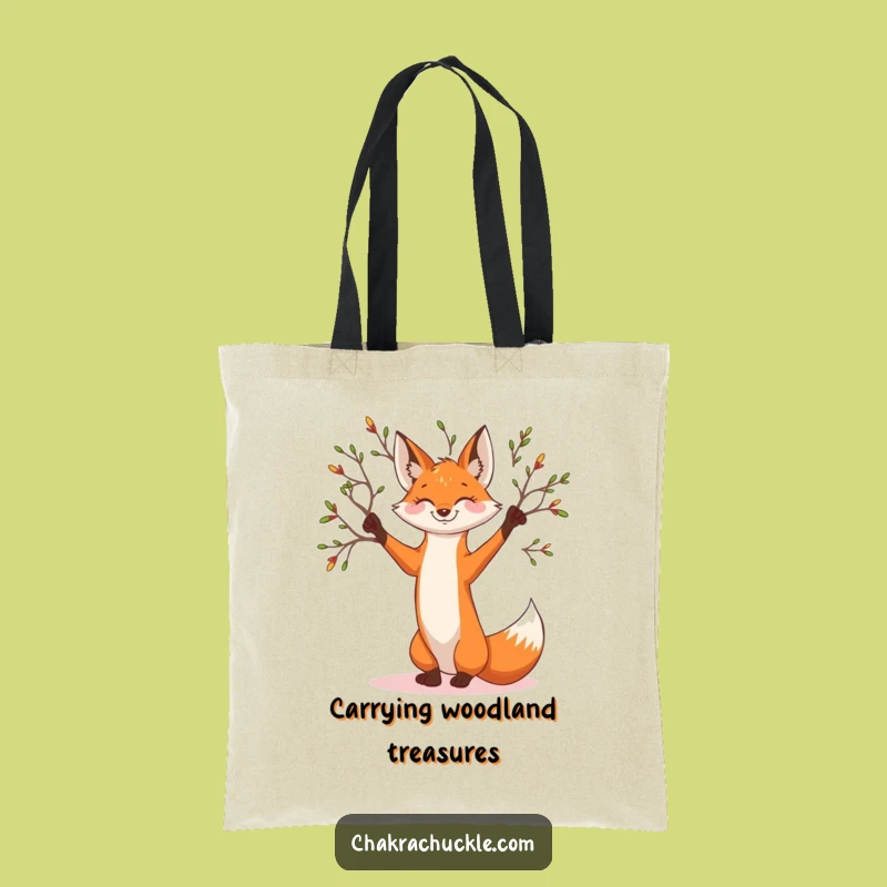 Funny Yoga Fox Tote Bag - Carry Your Essentials with Woodland Grace