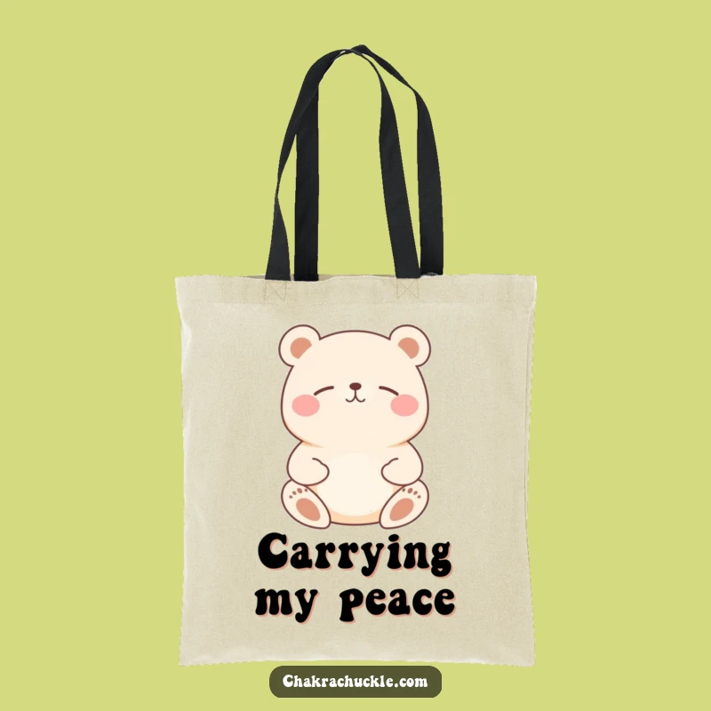 Funny Bear Meditation Tote Bag: Zen Animal for a Humorous Carry-All