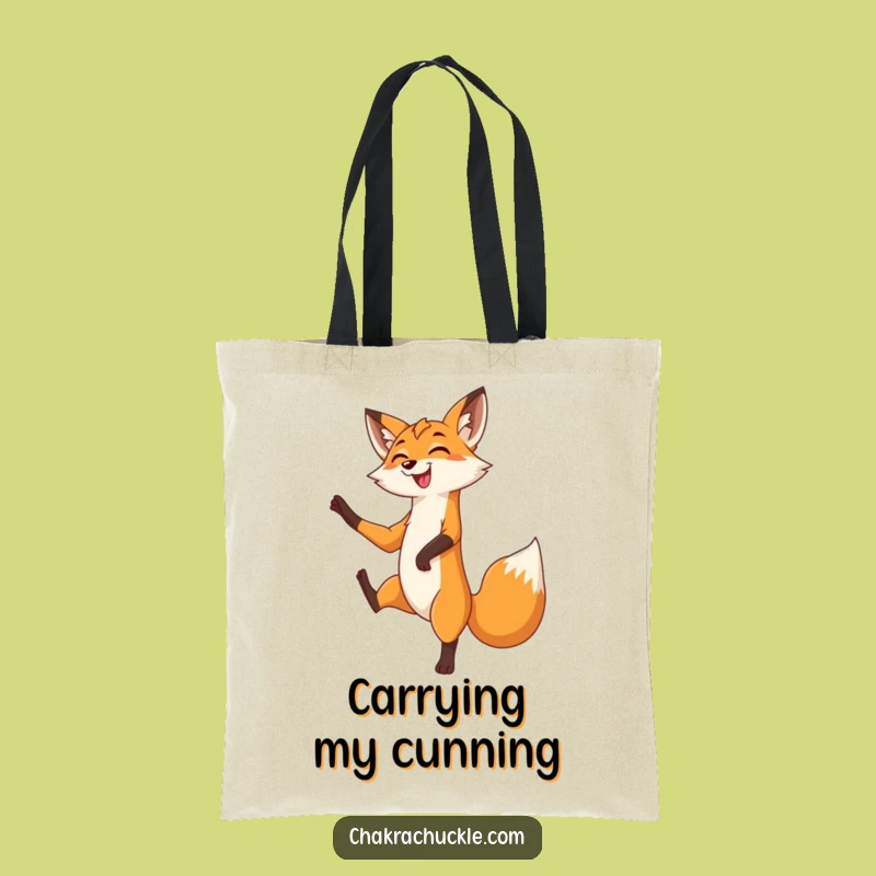 Funny Fox Tree Pose Tote Bag: Graceful Yoga Carry-All for Fox Fans