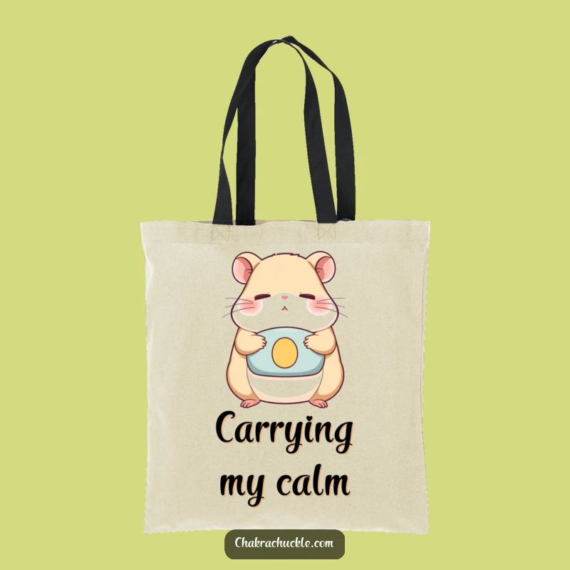 Funny Hamster Zen Tote Bag - Eco-Friendly Meditation Accessory and Gift