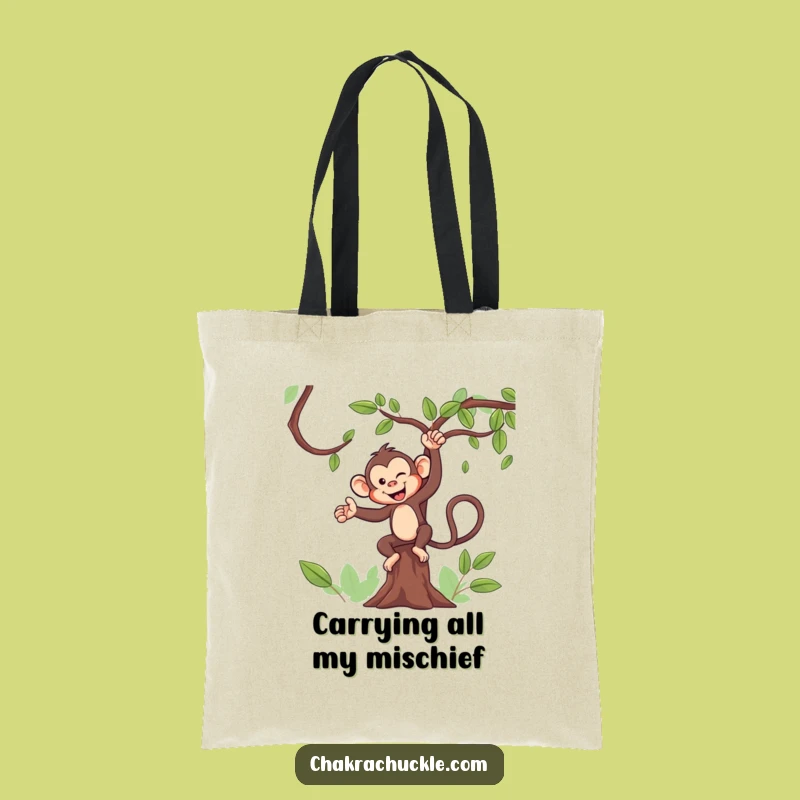 Funny Monkey Tote Bag: Mischievous Yogi's Tree Pose - Practical Gift!