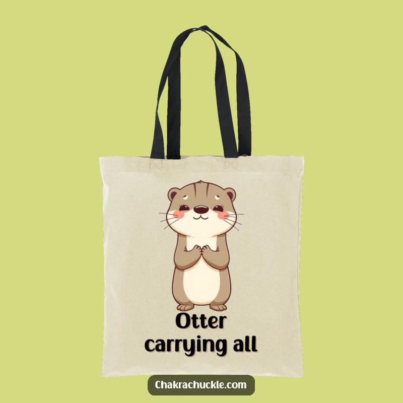 Funny Otter Tote Bag: Carry Gratitude in Style - Adorable Animal Gift!