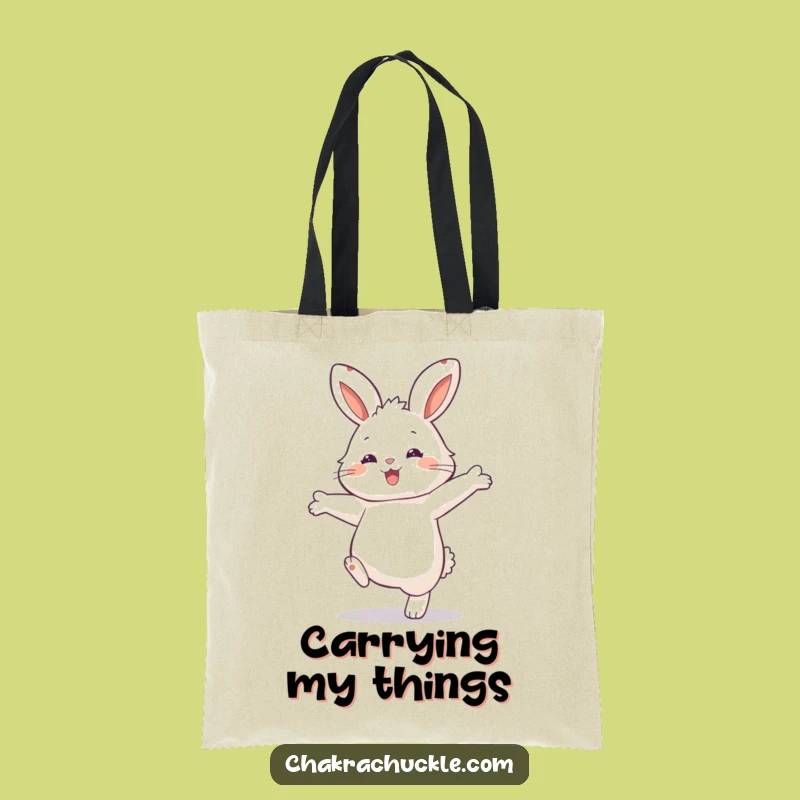 Funny Rabbit Balance Tote Bag: Playful Juggler for a Hilarious Carry-All