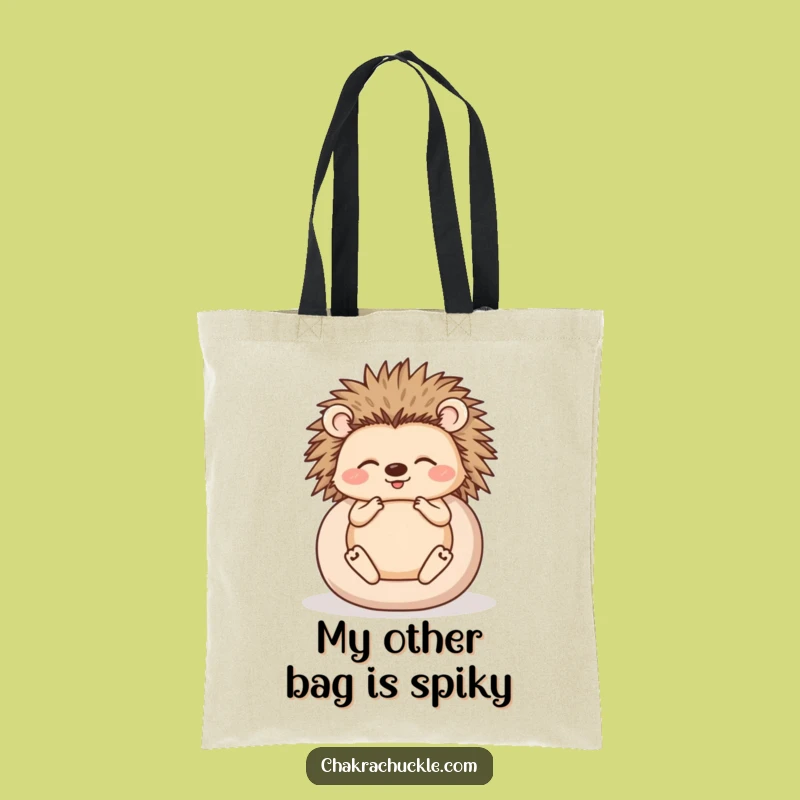 Funny Hedgehog Tote Bag: Carry Your Zen with This Humorous Companion